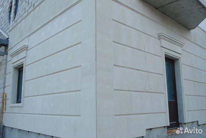 Фасадная плитка белый камень (некалиброванная)