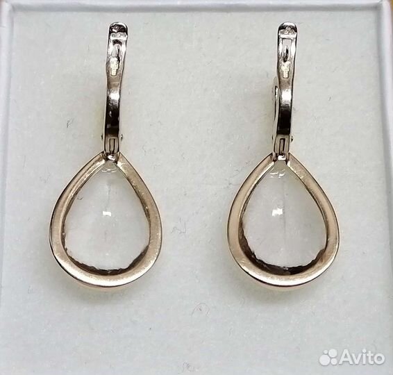 Золотые серьги 585 кабошон