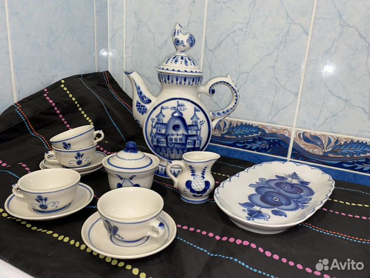 Чайный сервиз набор Гжель