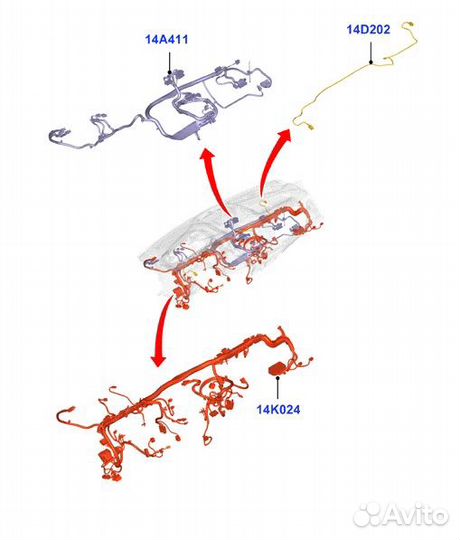 Проводка торпедо Ford Transit бортовой 2.2L