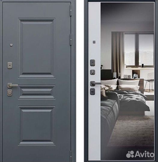 Дверь входная серая металлическая Барселона