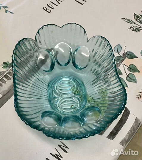 Ваза для фруктов цветное стекло СССР