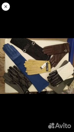 Перчатки, митенки нат.кожа, шерсть
