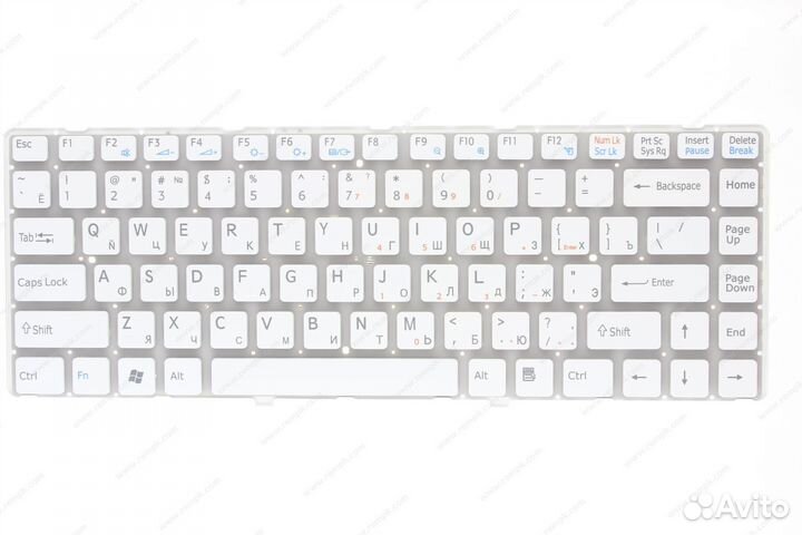 Клавиатура Sony Vaio VGN-NW series белая, без рамк