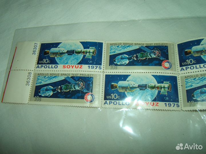 Марки космос Apollo-Soyuz 1975 и др