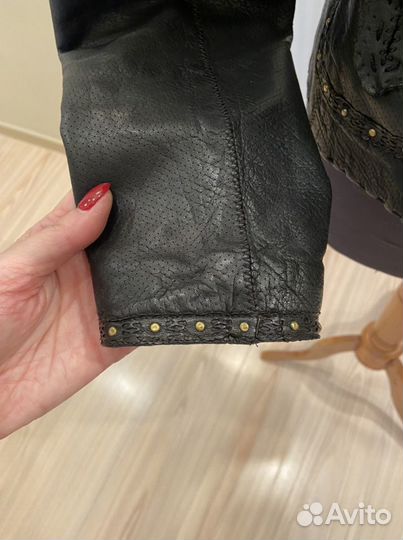 Куртка из лайки пиджак кожаный дизайнерский 42