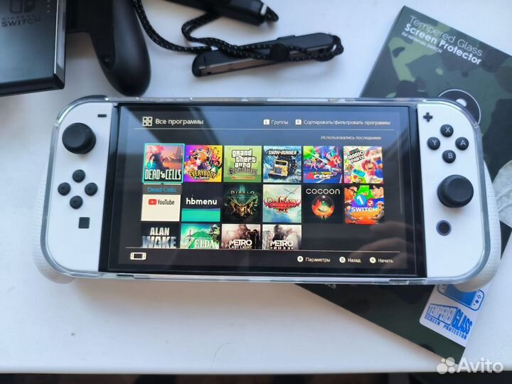 Nintendo switch oled прошитая + набор