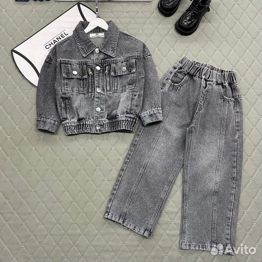Джинсовый костюм для девочки, 98-122