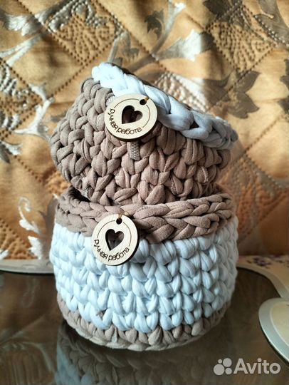 Корзины интерьерные из мягкой нити