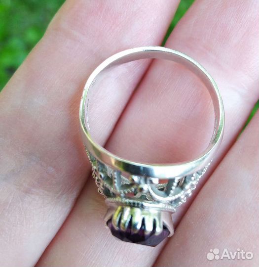 Кольцо аметист серебро зв 875 пр гост СССР