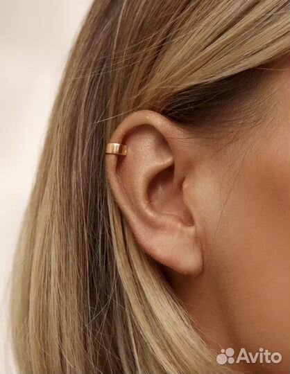 Серьга кафф золотая