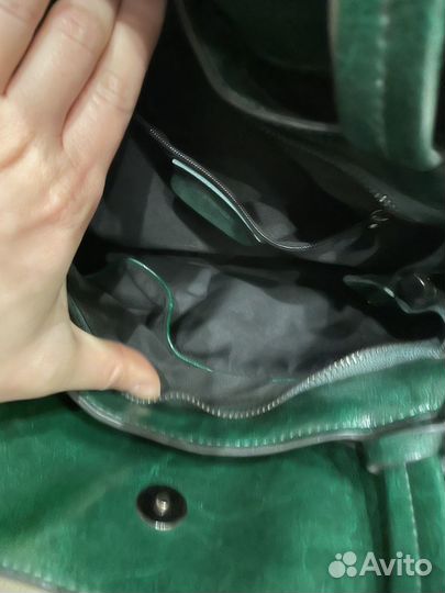 Сумка женская натуральная кожа зеленая