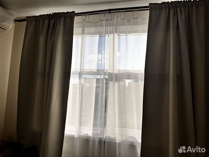 Шторы+тюль+карниз металлический