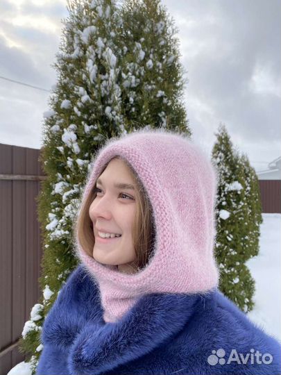 Капор вязаный из пуха норки