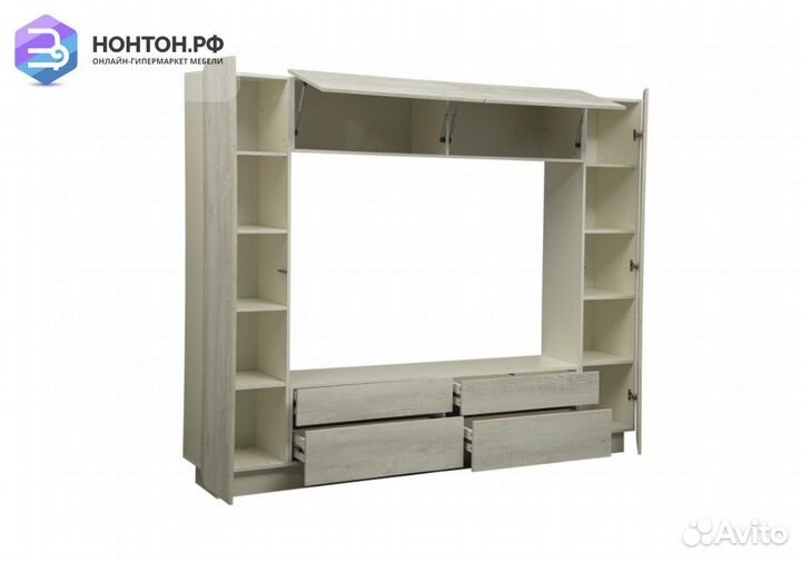 Стенка Лаванда-2 белый / бетон пайн белый