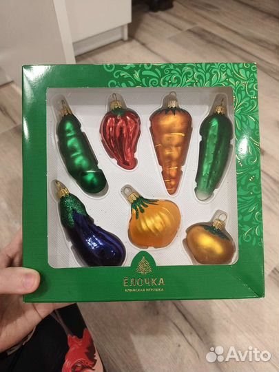 Елочные игрушки овощи 7 шт набор