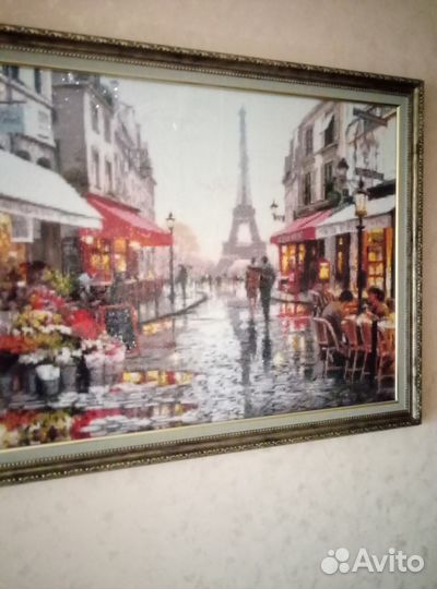 Картина в раме, алмазная мозаика