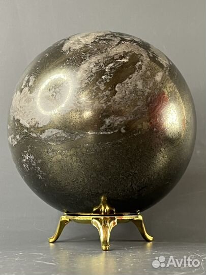 Сфера пирит с кварцем 107 мм (6)