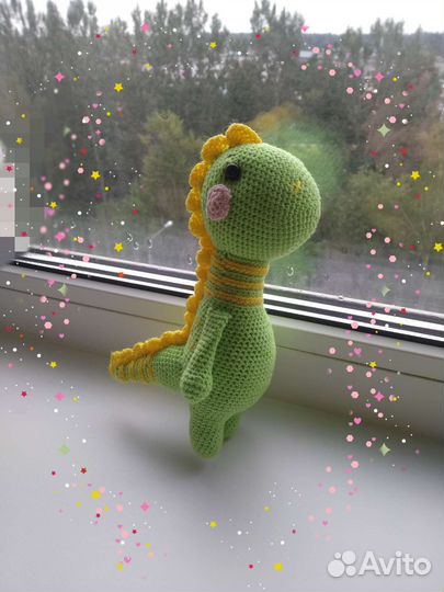 Игрушки амигуруми /котик /цыплёнок, динозаврик