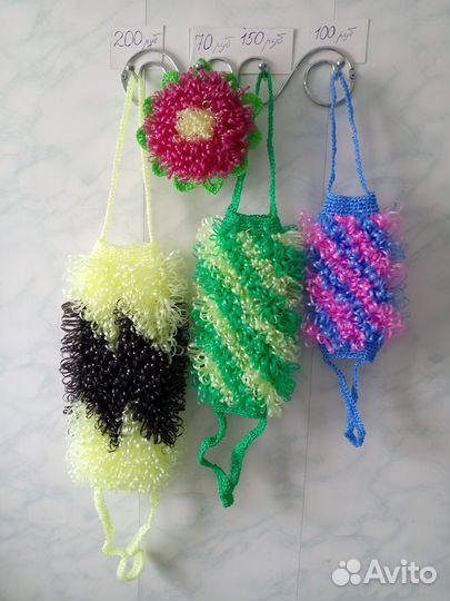 Мочалки ручной вязки