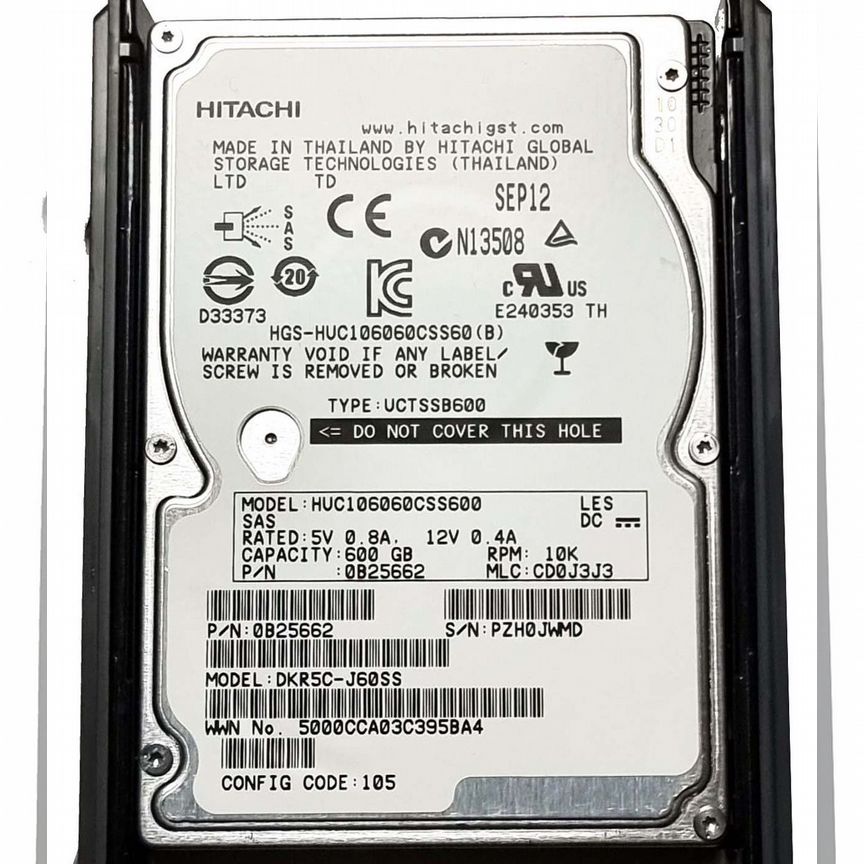 [J60SS] Жесткий Диск Hitachi 600gb 3282389-A Sas 2.5"