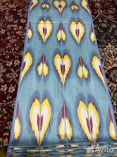 Узбекский хлопковый икат ручного ткачества