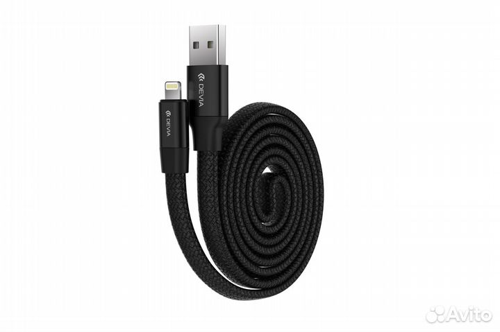Кабель Devia Ring Y1 Lightning - Black (0.8M, 2.4A