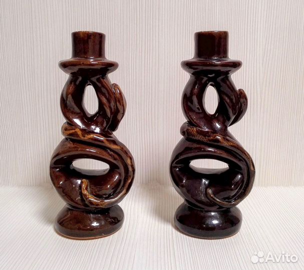 Подсвечник Змея СССР Керамика Редкий 1970 Винтаж