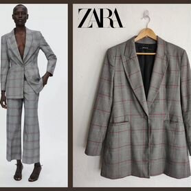 Пиджак женский Zara 46 48 в клетку