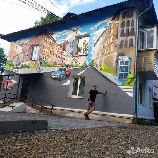 Граффити. Оформление стен.Роспись фасада и т.п