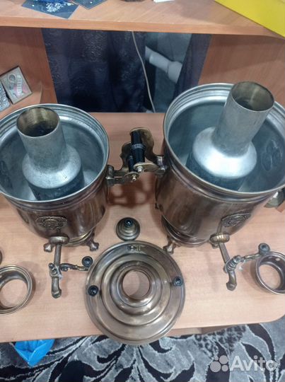 Самовары СССР в патине, с гербами