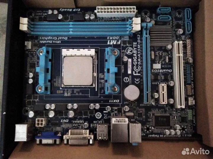 Материнская плата fm1, athlon x4 641, 4+4 gb ddr3