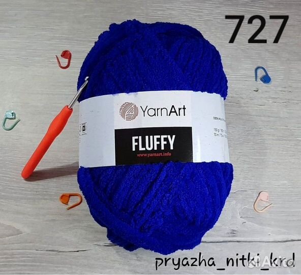 Yarnart fluffy плюшевая Пряжа нитки вязание