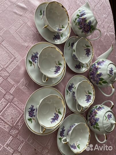 Чайный сервиз СССР дулево сирень