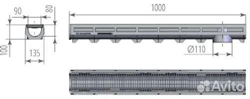 Лоток водоотводный пластиковый