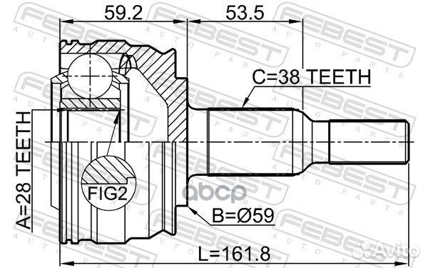 2310-tranrr ШРУС наружныйк-кт 28x59x38 VW T5 2