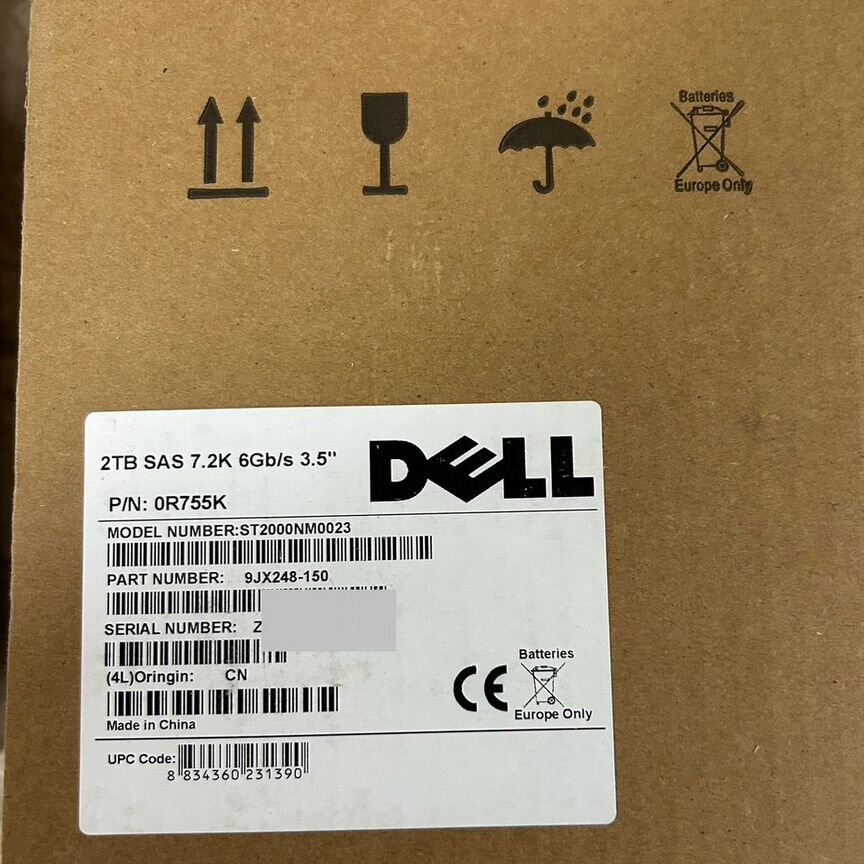 [0R755K] Жесткий Диск Dell 2tb Sas 3.5 0r755k G12 G13