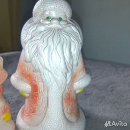 Резиновые мягкие игрушки Дед Мороз Снегурочка