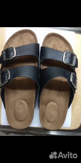 Новые черные Birkenstock шлепанцы 37-38 сандалии