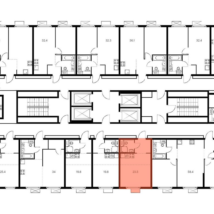 Квартира-студия, 23,5 м², 18/33 эт.