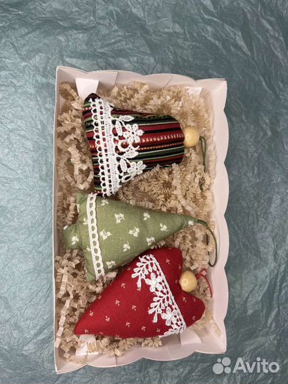 Набор новогодних текстильных игрушек ручной работы