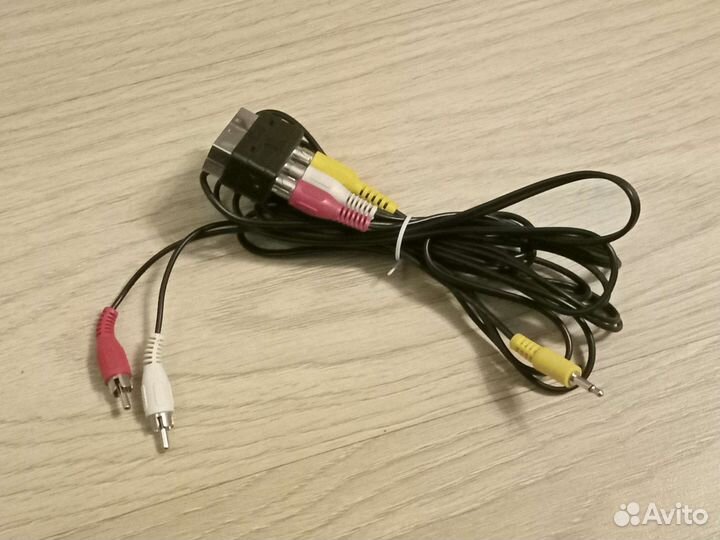 Кабель RCA тюльпан с переходником на scart