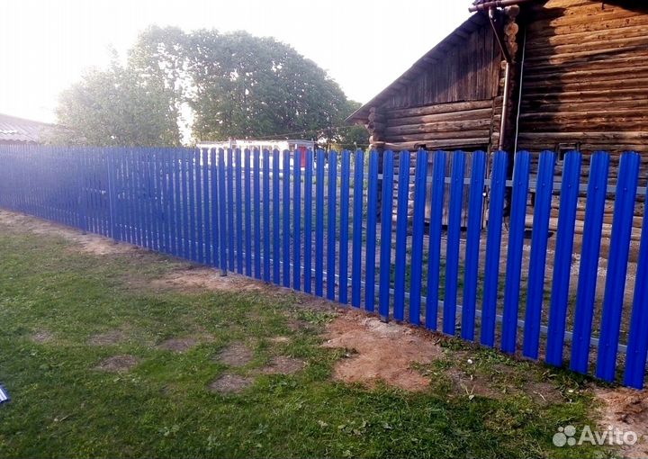 Установка забора из профнастила