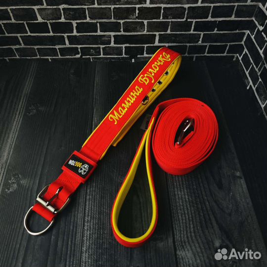 Ошейники и поводки для собак с вышивкой