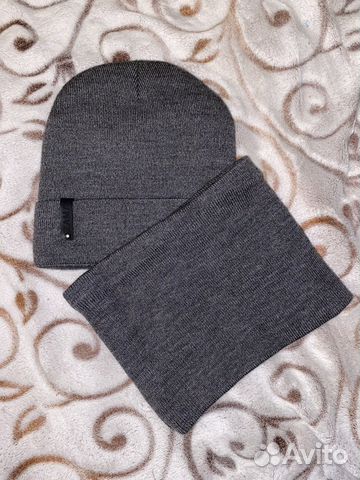 Комплект шапка и снуд мужской
