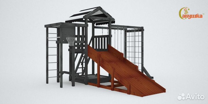 Площадка для улицы Савушка 4 сезона Мастер 4 Махаг