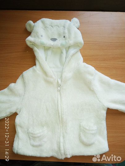 Плюшевая кофта детская на молнии
