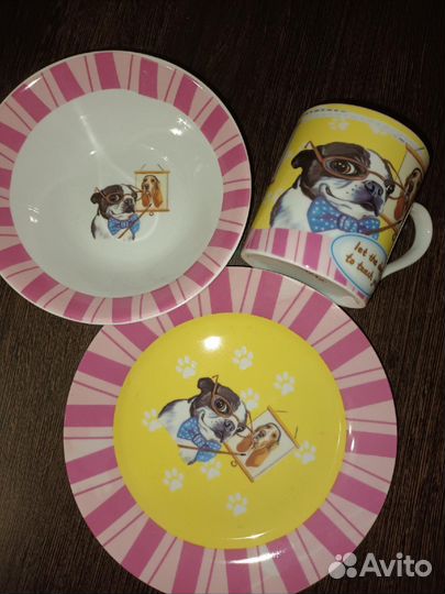 Набор детской посуды, 3 предмета новая