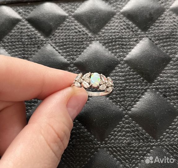 Кольцо серебро 925 с син. Опалом 17,5р