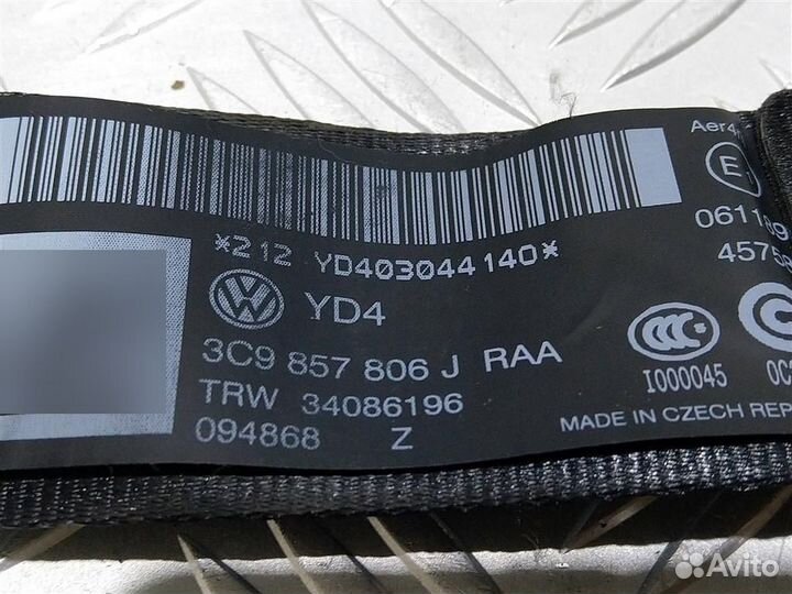 Ремень безопасности задний Volkswagen Passat B7 3